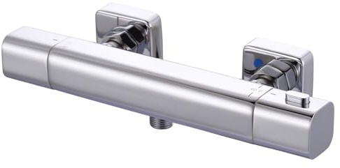 iVIGA Duscharmatur Thermostat, Mischbatterie für Dusche Thermostat, Duschthermostat Messing, Armatur Dusche Wand-Duschthermostat mit 40 ° C Sicherheitstaste, Chrom