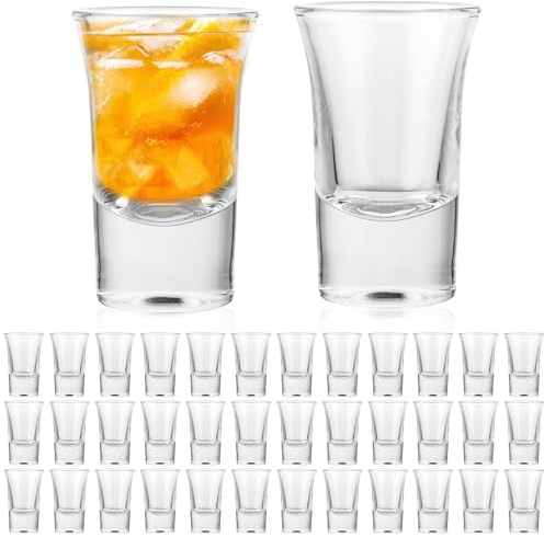 LDHHYH 36 Piezas Vasos Chupito Cristal 25 ml, Chupitos Cristal en Set 6 x 6, Vasos de Chupito Transparentes para Licor, Mesa Dulce, Bar, Fiesta y Eventos