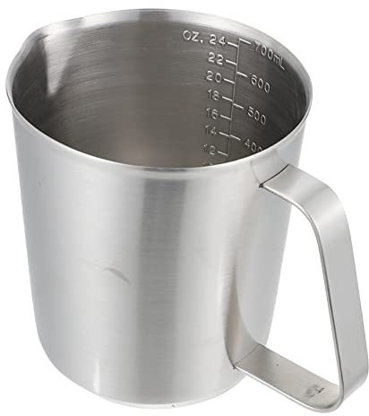 Cabilock Taza Medidora De Cocina De Taza Medidora De Acero Inoxidable Báscula Vaso Medidor Para Cafeterías y Tiendas De Bebidas Para Hacer De Leche