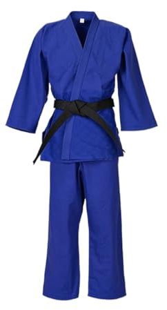 LSNNMU Trajes Judo Ropa de Judo, Ropa de Judo de algodón estándar Gruesa for Hombres y Mujeres, Ropa de competición Azul y Blanca for Adultos Principiantes(Blue,180cm)