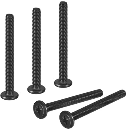 QUARKZMAN 50Pcs Viti A Testa Piatta E Rotonda Finitura Nera Ossidata.