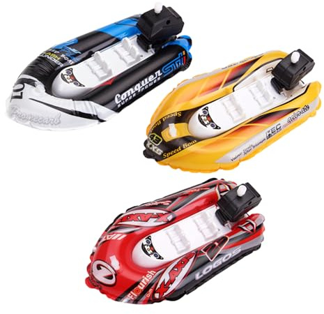 3pcs Wind Up Boat Bath Toys ，Boat Inflatable Clockwork Toys Bath Toy Play Water Toys Bathtub Floating Toy Inflatable Paddle Boat Wind Up Toys Gifts(Not suitable for children under 12 years old)