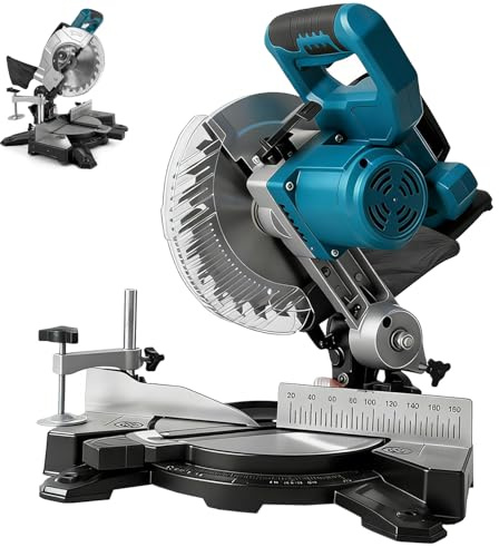 Kapp und Gehrungssäge für Makita 18V Akku, Professional Kapp-Zugsäge Metall Gehrungssäge, Tischplatte aus Aluminium-Druckguss, 0-45° Schrägschnitte, Ø 210mm Sägeblatt (Ohne Akku)