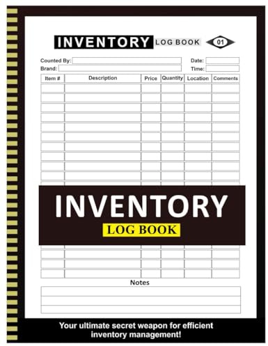 Inventory Log Book: 8.5 x 11 Inches 100+ Pages