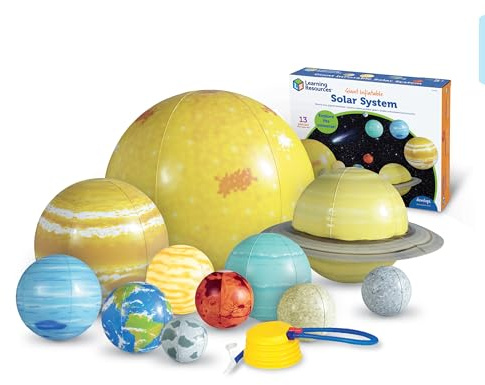 Learning Resources Sistema Solare Gonfiabile, Dai 5 Anni, Set Educativo con 13 Pezzi per Insegnare Pianeti, Orbite e Dimensioni, Include Pompa e Kit di Riparazione