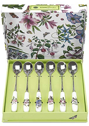 Portmeirion Home & Gifts - Cucchiaini da tè, 6 Pezzi, in Porcellana, Multicolore, 16 x 1,5 x 1 cm