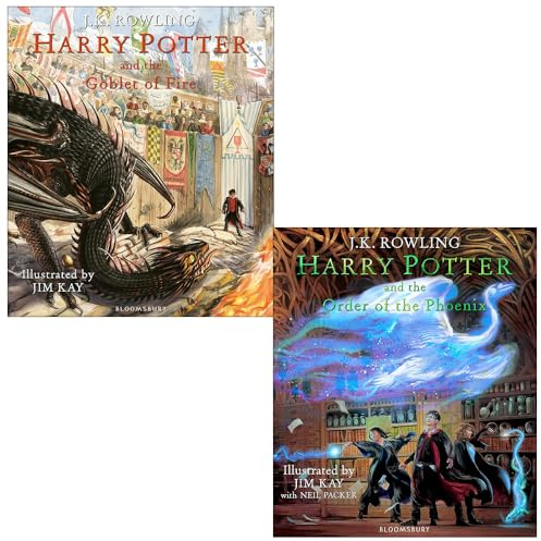 Harry Potter Illustrated Edition Collection 2 Books Set By J.K. Rowling (Harry Potter and the Goblet of Fire & Harry Potter and the Order of the Phoenix)