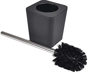 douceur d'intérieur, Brosse Wc (11.6 x 11.6 x 38.2 cm) Vitamine Noir, Plastique Soft Touch