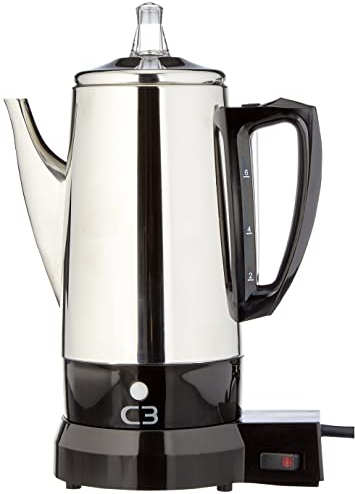 C3 percolador Basic 2-6 copas de eléctrica de émbolo de acero de Suecia