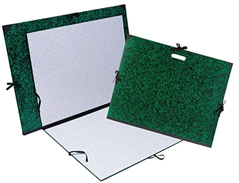 Exacompta - Ref. 532800E - 1 Annonay ritblock - med tygband - baksida och hörn i canvas för en kapacitet på upp till 3 cm tjocklek - storlek 52 x 72 cm - filformat druva (500 x 650 mm) - färg grön
