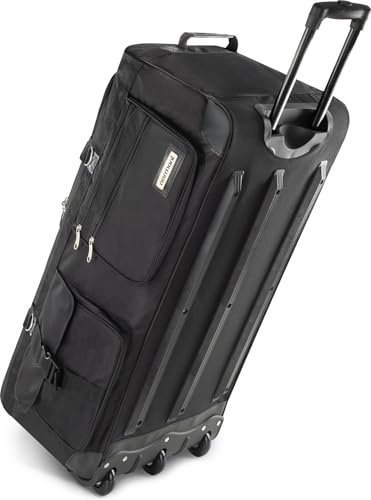 normani Stabile Reisetasche Trolley Big Size XL 80-150 Liter mit 2 Rollen –Robust und wasserabweisend - Leichter Reisetrolley XL Tasche NEU Verschiedene Größen Schwarz / 120 Liter XXL
