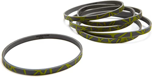 MODERN-TWIST, Strechy Silicone Link Bracelet Bands for Wrist and Hair, Set of 6, Chartreuse on Gray