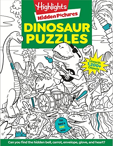Dinosaur Puzzles: Roaring Fun Hidden Pictures Puzzles with T-rex, Fossils and More for Kids Ages 6-12, Over 1,900 Hidden Objects for the Ultimate Dino-Themed Activity Book