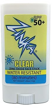 Zinka Clear Zinc Oxide Sunscreen Stick SPF 50, Travel-Friendly & Non-Greasy, Broad Spectrum UV Face Shield for Sensitive Skin, Water-Resistant (0.49 oz)
