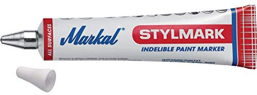 Markal 96653 Stylmark Marqueur, Pointe bille 3 mm en acier, Jaune, 1 Unité (Lot de 1)