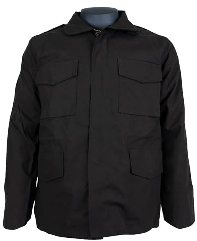 FOX OUTDOOR PRODUCTS Men's M-65 Field Jacket w/Removable Liner - Versatile Water-Resistant Field Style Coat, BLACK - L