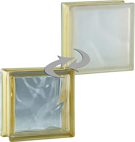 Fuchs Design 6 Stück Glassteine BM Glassteine Wolke Reflex Gold Glasstein 1-seitig satiniert 19x19x8 cm