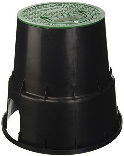 Rain 8650110001 Pozzetto Circolare Con Coperchio in Plastica Resistente Agli Urti, colore Nero/Verde