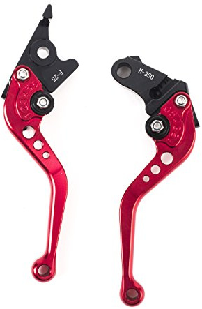 Motorcykel kort koppling bromshandtag CNC ställbar aluminium för sportmotorcykel Honda CBR250R 2011-2013 CBR500R/CB500F/X 2013-2014 CBR300R 2014 ett par (F25/H250) SPL026 röd