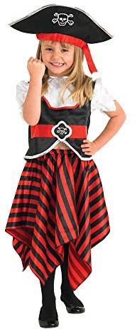 Rubies 883620S Official Toddler Girl's Little Lass Pirate Costume, Multi-Colour, 3-4 Years Halloween