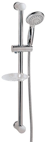 AquaSu Duschset Barca 5 | Duschgarnitur mit Handbrause | 5-fach verstellbare Handbrause | Chrom