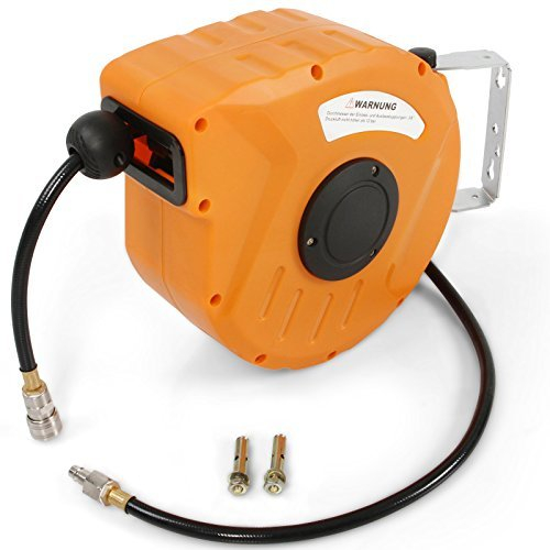 TIMBERTECH® Druckluftschlauchtrommel - automatik Aufroller, 10m/20m/30m lang, 8 bar/18 bar, 1/4 Anschluss - Druckluftschlauch, Wandschlauchhalter, Schlauchaufroller, Trommel