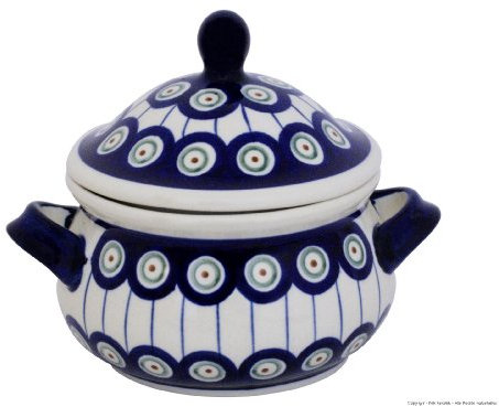 Bunzlauer keramisk sylt kastrull/soppkopp/smal kastrull/honungsgryta, 0,45 liter i dekor 8