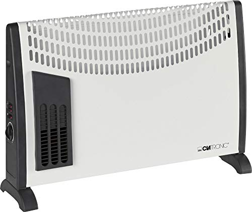Clatronic® Konvektor Heizung | Mobile Heizung für Gartenhäuser, Garagen & Co. | Konvektor mit 3 Heizstufen | Thermostat | Heizung fürs Bad | Elektroheizung mit Gebläse | bis zu 40qm | KH 3433 N