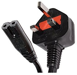 UK Power Cord - 2 Pin (Figure 8) - 3A Fuse - Cable Lead - 1.5M
