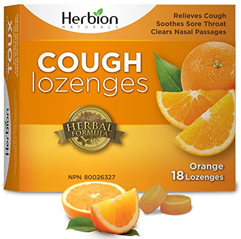 Herbion Naturals Hustenbonbons, natürlicher Orangengeschmack 18 Pillen in einer Packung.