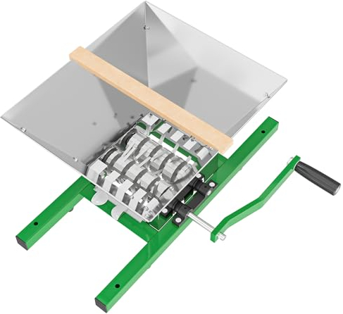 Wiltec Obstmühle mit 7L Trichter und Handkurbel Obsthäcksler leicht zu reinigen für Saftpresse Obstpresse zur Herstellung von Saft Würze oder Most