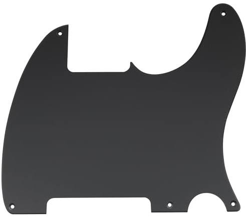 Musiclily 5 Hole Tele Pickguard Blank for Fender USA/Mexican Telecaster Esquire Guitar, 1Ply Matte Black