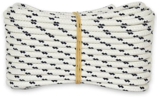 Corderie Italiane 6000402 – 00 Braid Nautica, 04 mm-010 MT, weiß mit Etikett Kunststoff blau, Farbe: weiß mit blau Marker