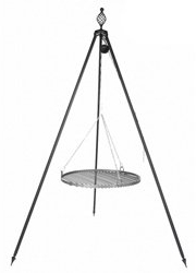 Dreibeingrill OSKAR Höhe 210cm incl. Kette und Rost aus Rohstahl 60cm