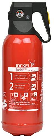Jockel Feuerlöscher PS2JM Mini-Dauerdruck-Feuerlöscher, 2 kg, ABC-Pulver,