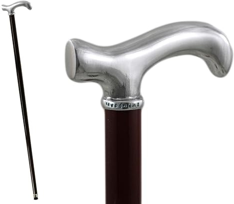 Cavagnini Bastón para Mujer anciana en Madera Natural trabajada a Mano con Detalles Elegantes