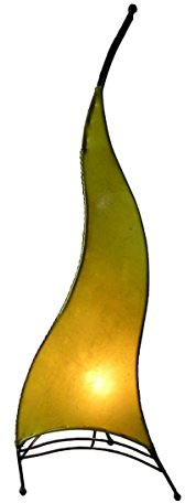 Simandra Orientalische Lampe Stehlampe marokkanische Hennalampe Lederlampe Tischleuchte Stehleuchte Orient Paris einfarbig 100 cm Color Gelb