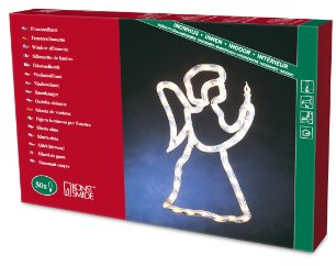 Konstsmide 2173-000 / Figura per finestre angelo / 50 lampadine trasparenti / 230V interno/cavo bianco