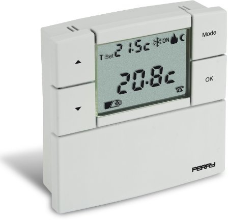 Sesam 1TP TE530B Digitaler Raumtemperaturregler 3 V Serie - Zefiro 80 x 80, weiß