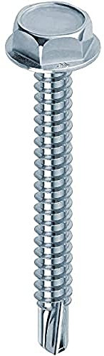 Mustad: 500 viti Drillex® Autoperforanti, Testa Esagonale con Collare, 4.2x16 mm, Zincate Bianche