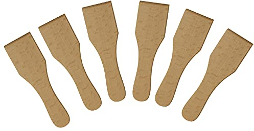 BICB Wooden Raclette Spatula Set of 6 – Smooth Beechwood Scrapers Safe for Non‑Stick Pans, Ideal for Raclette, Fondue & Baking