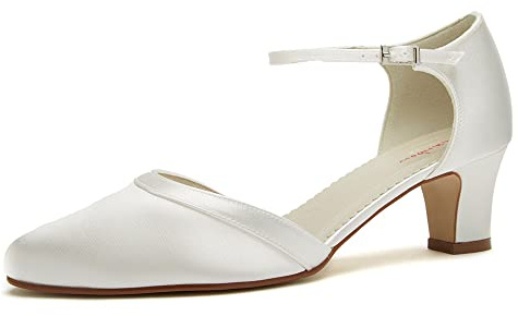 Rainbow Club Zapatos de Novia Anika - Dos Piezas, Corte salón, Mujer, satén Ivory Crema, Mujer, número 41 UE (8 Reino Unido)
