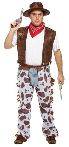 Adult Men's Western Cowboy Chaps Fancy Dress Costume. XL Size Costume. Perfect For A Stag Do or for any Cowboys and Indians Inspired Events.