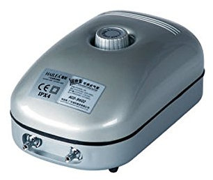 Hailea Regelbare Luftpumpe ACO9602 – 432 l/h, 2 4-mm-Ausgänge, schwarz, 13x8x20 cm, 10-455-405