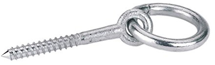 Kerbl lingot d'anneau avec vis à bois Galvanisé 10 mm, 80 mm, lot de 2 dans le Pack