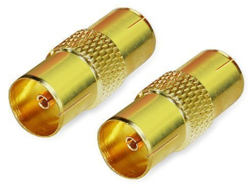 Accessotech TV Aerial RF Coax Cable Lead Adaptor Female To Female TV Accessories Plug Socket
