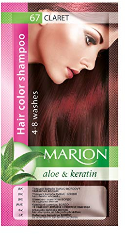Marion Shampoo colorato per capelli in bustina, dura da 4 a 8 lavaggi, con aloe e cheratina