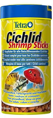 Tetra Buntbarsch-Garnelen Sticks Alleinfuttermittel für alle Fleischfressende Buntbarsche Fisch 85/250ml