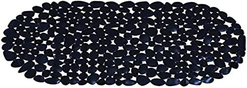MSV Tapis Fond de Baignoire PVC Galets 35x68cm Noir