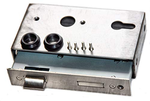 UHRIG Schlosskasten 40mm, Kastenschloss kmpl. mit verzinktem Schloss zum einschweißen für Gartentür, Hoftor etc.